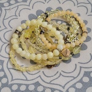 Set of 7 CFC Bracelets in Yellow